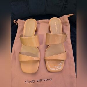 Stuart Weitzman Sandals Miami 35 Slide Golden Beige/Nude 6.5